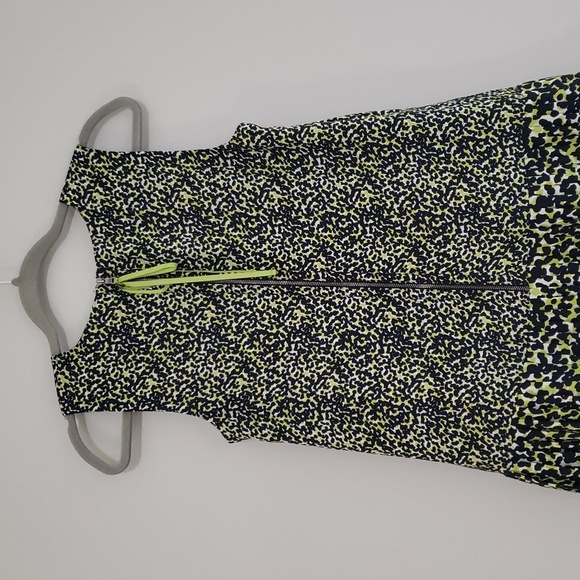 LOFT Animal Print Mini Dress 4 Black Blue Green Pleats Leopard Mobwife Office - Picture 7 of 16